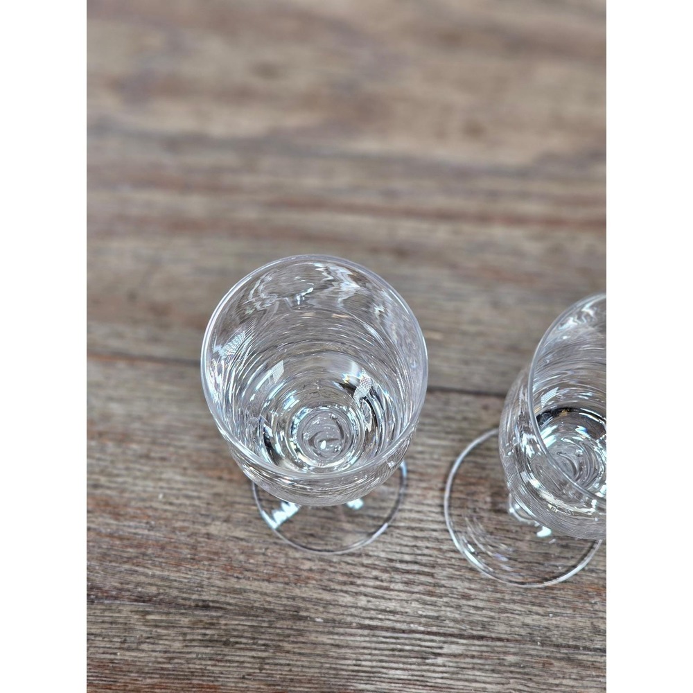 Set 2 Vintage Cordial Glasses Twisted Stem Clear Stemware 9.5 In - Picture 10 of 16
